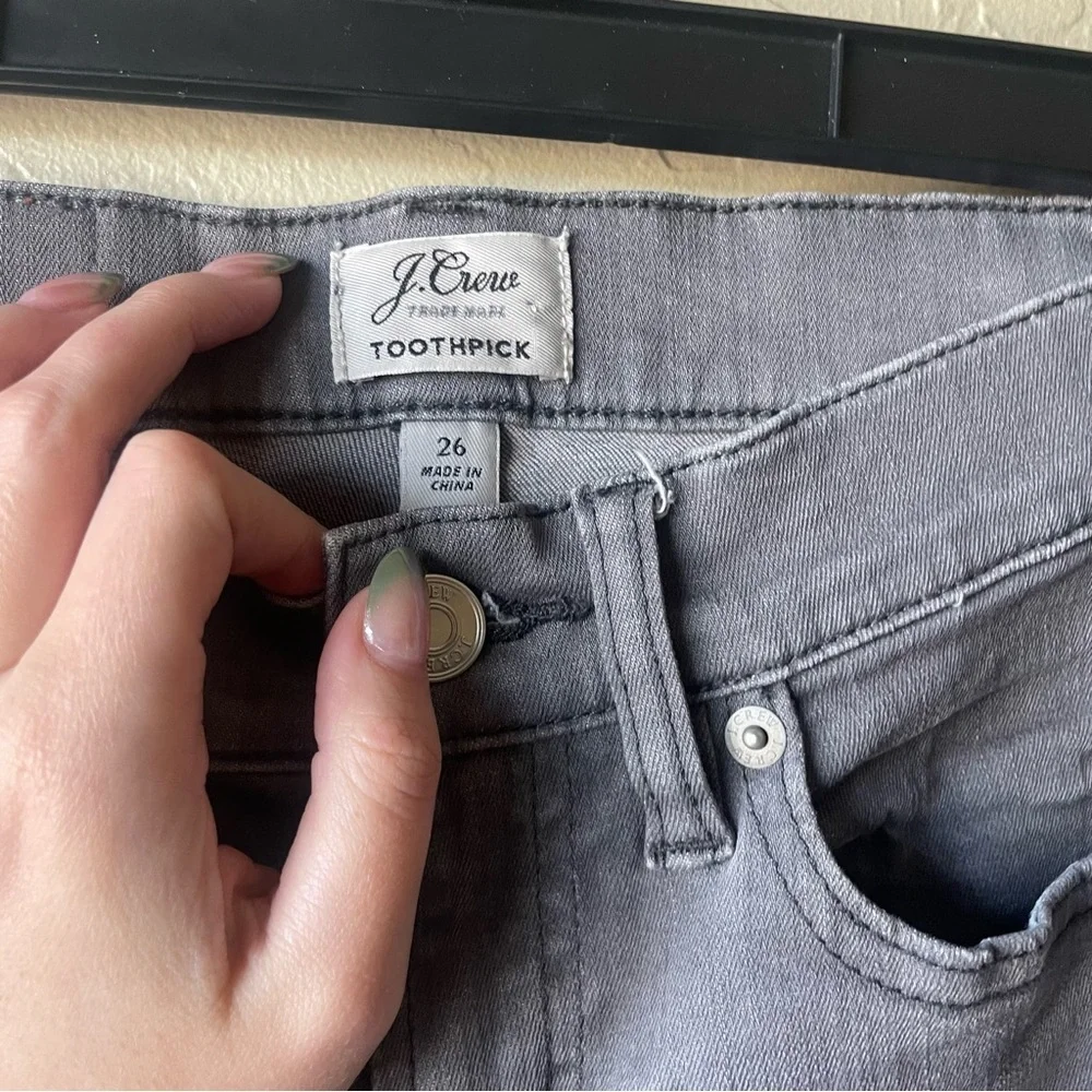 J.CREW Toothpick‎ Gray Skinny Stretchy Jeans Size 26